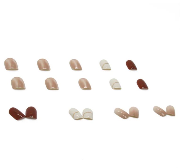 Brown & Beige Marble Press On Nails