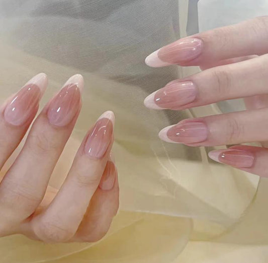 Blush Pink French Glow Press On Nails
