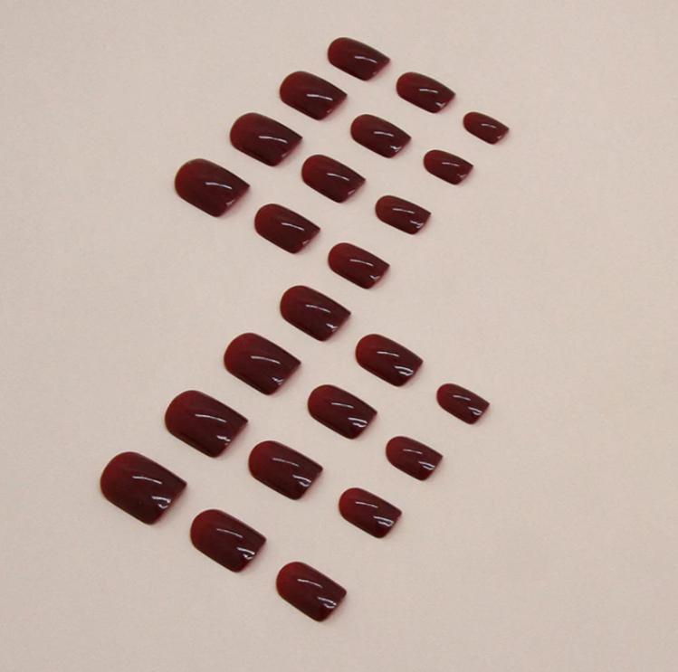 Classic Wine Red Elegance Press On Nails