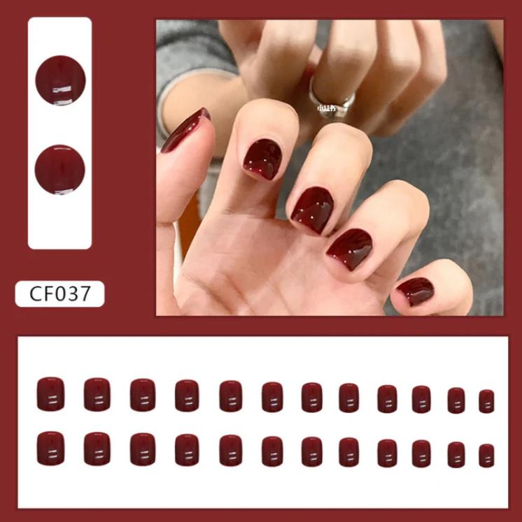 Classic Wine Red Elegance Press On Nails